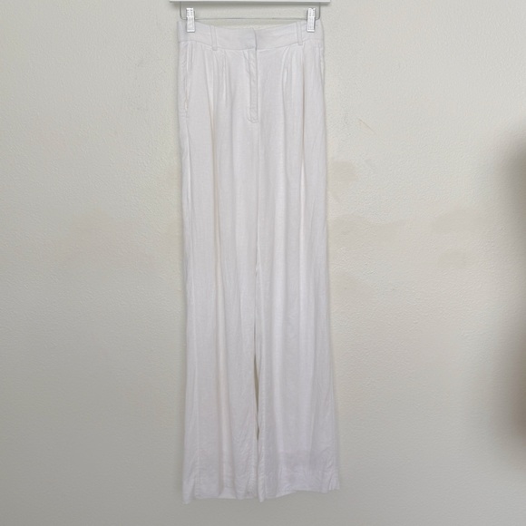 Abercrombie Fitch Sloane High Rise Tailored Linen Blend Wide Leg Pant 24/00L - Picture 3 of 12